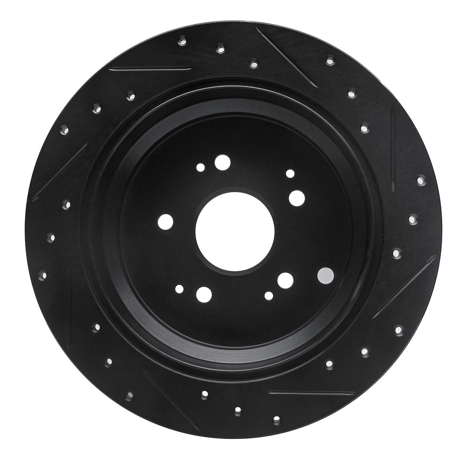 R1 Concepts 02-04 Honda Odyssey Rear Left Drilled & Slotted Black Brake Rotor - Image 2