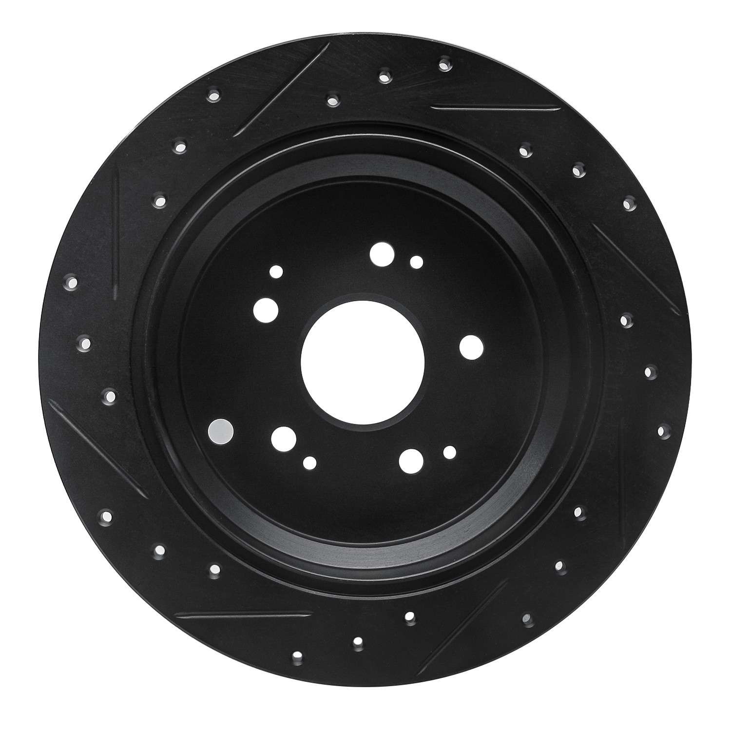 R1 Concepts 02-04 Honda Odyssey Rear Right Drilled & Slotted Black Brake Rotor - Image 2
