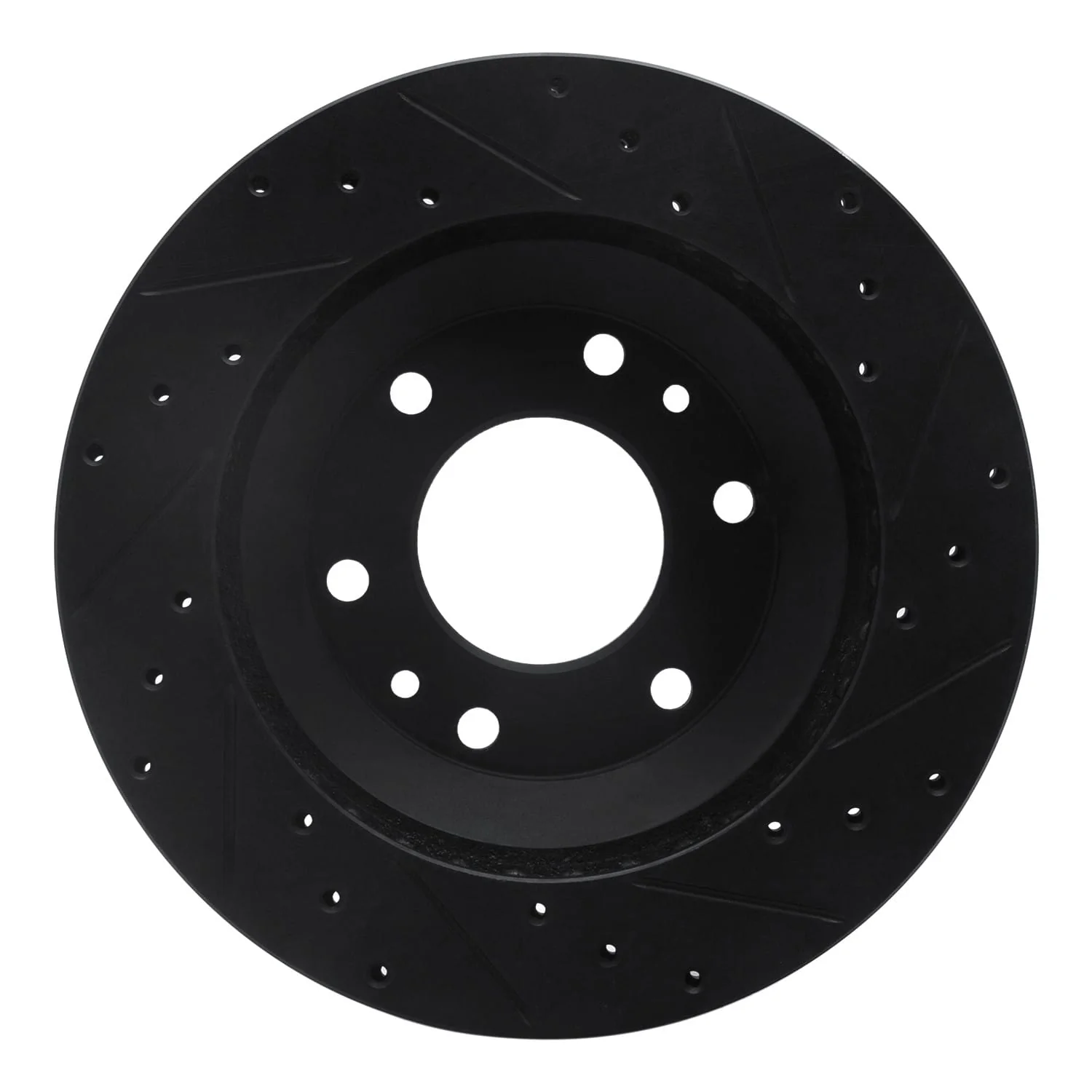 R1 Concepts 02-05 Buick Rainier Front Left Drilled & Slotted Black Brake Rotor - Image 2