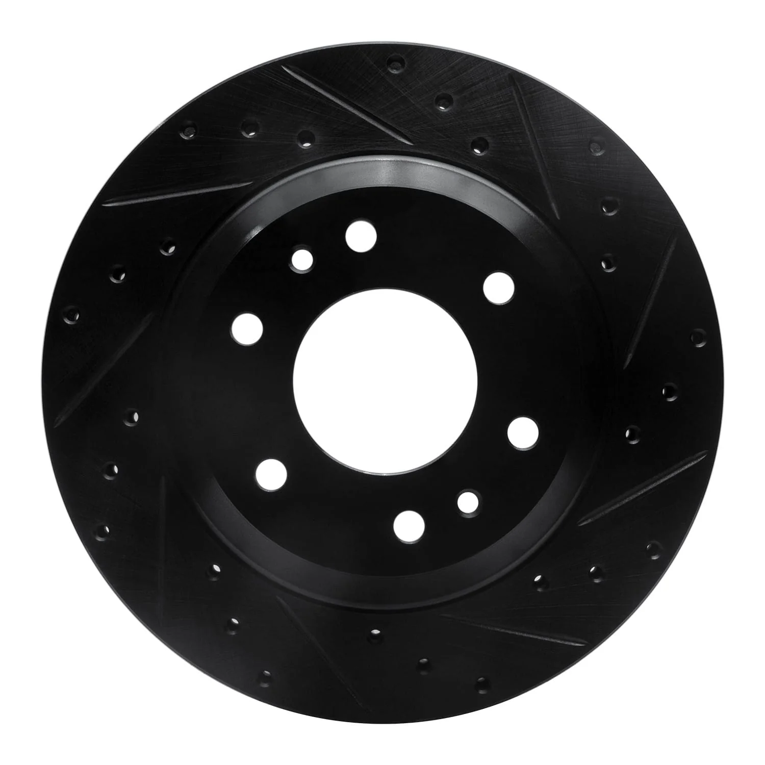 R1 Concepts 02-05 Buick Rainier Front Right Drilled & Slotted Black Brake Rotor