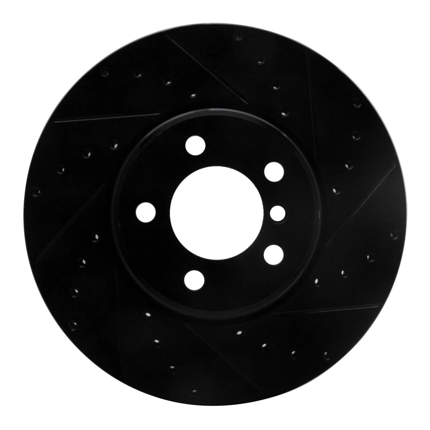 R1 Concepts 02-05 Land Rover Freelander Front Right Drilled & Slotted Black Brake Rotor