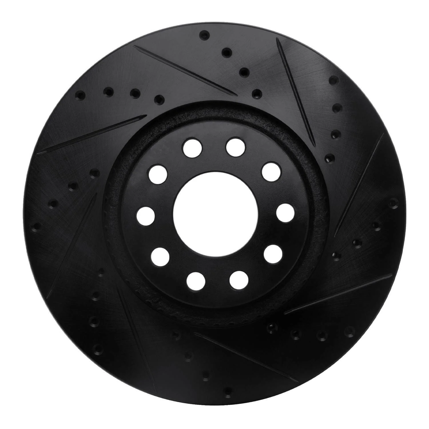 R1 Concepts 02-05 Volkswagen Passat (USA/Canada) Front Right Drilled & Slotted Black Brake Rotor