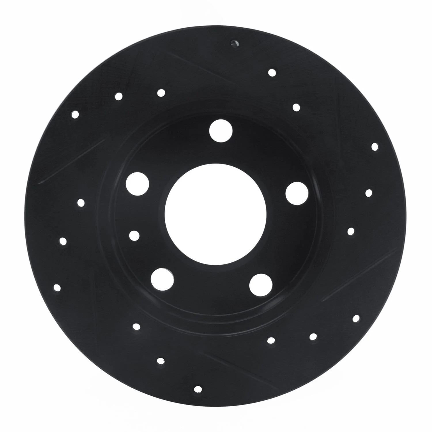 R1 Concepts 02-06 Audi A4 (USA/Canada) Rear Left Drilled & Slotted Black Brake Rotor - Image 2
