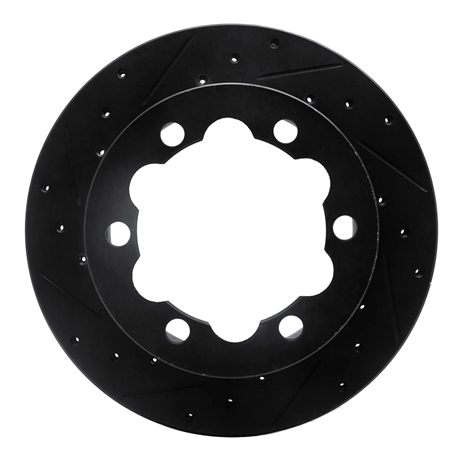 R1 Concepts 02-06 Dodge Sprinter 3500 Rear Left Drilled & Slotted Black Brake Rotor
