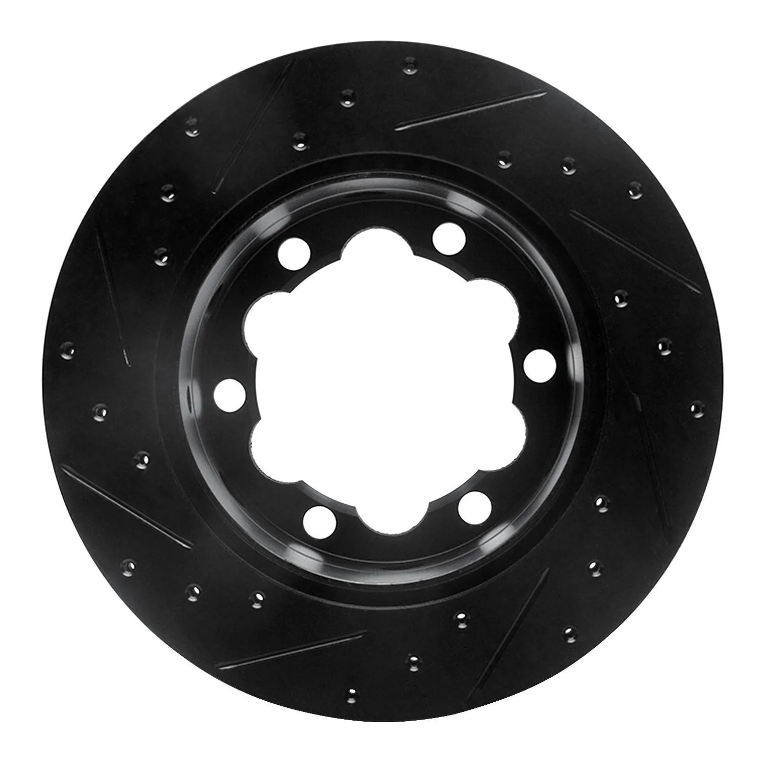 R1 Concepts 02-06 Dodge Sprinter 3500 Rear Right Drilled & Slotted Black Brake Rotor - Image 2