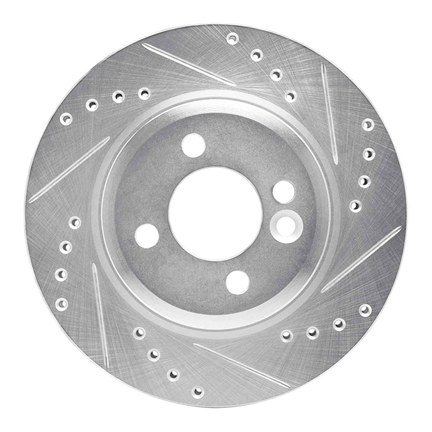 R1 Concepts 02-06 Mini Countryman And Paceman) Front Right Drilled & Slotted Silver Brake Rotor