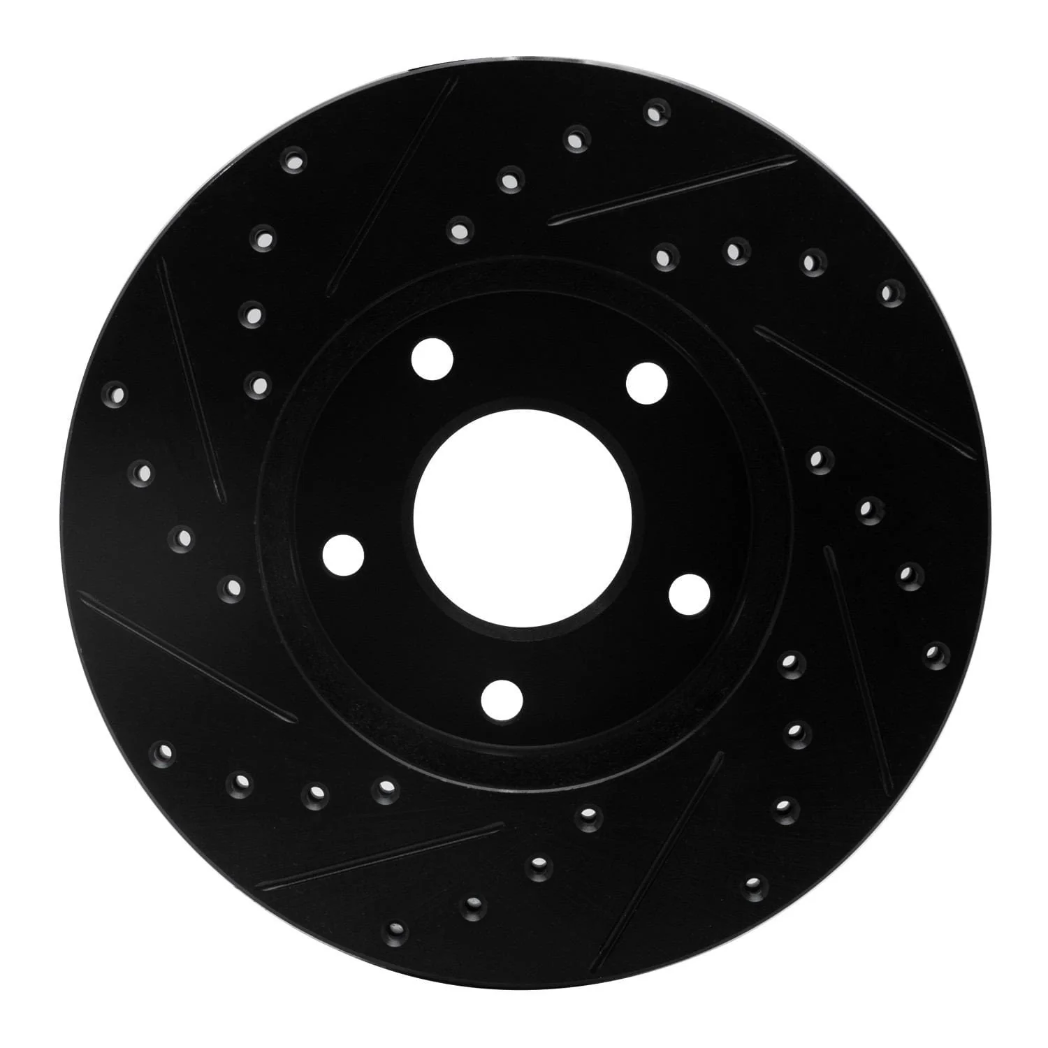 R1 Concepts 02-07 Nissan X-Trail (Mexico) Front Right Drilled & Slotted Black Brake Rotor - Image 2