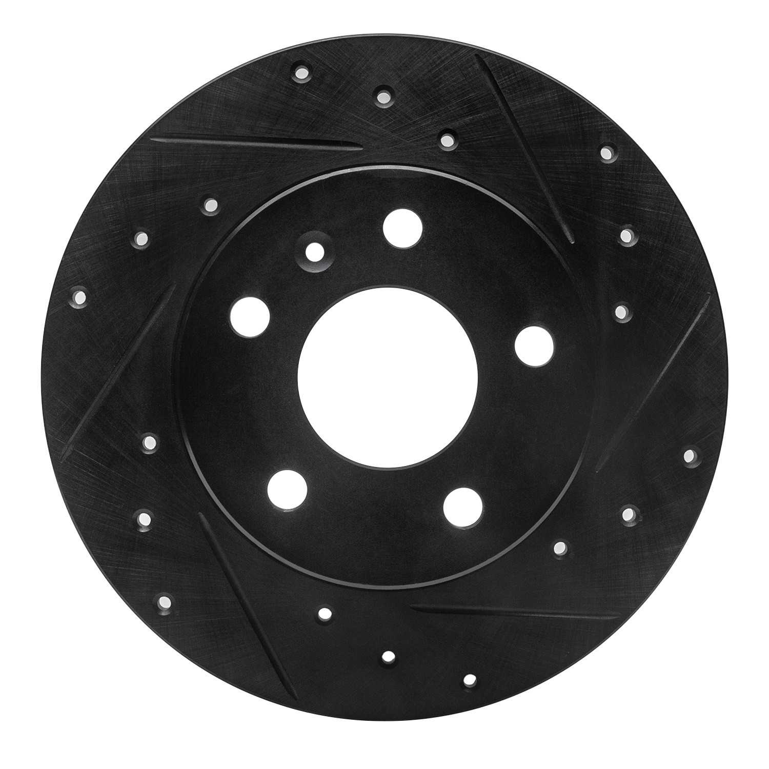 R1 Concepts 02-08 Chevrolet ASTRA (Mexico) Rear Right Drilled & Slotted Black Brake Rotor