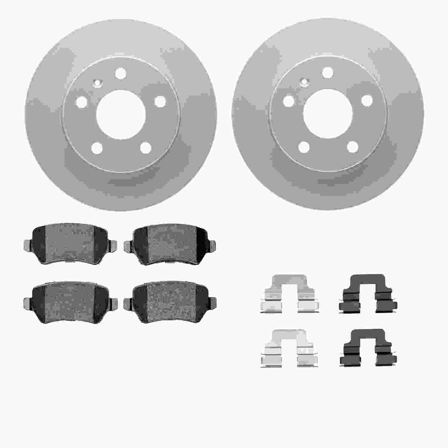 R1 Concepts 02-08 Chevrolet Meriva Rear Carbon Coated Brake Rotor Set w/Optimum OE Pads and Hardware