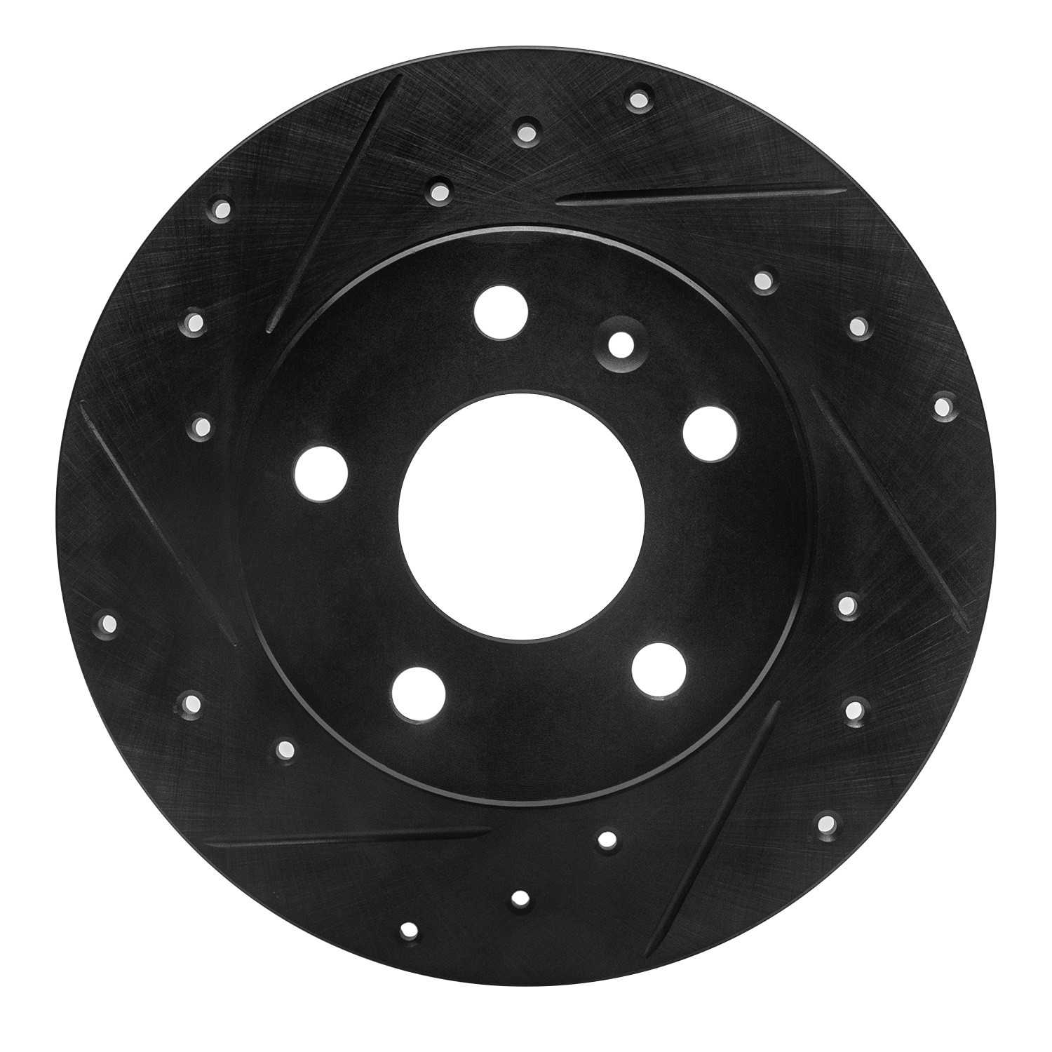 R1 Concepts 02-08 Chevrolet Zafira (Mexico) Rear Left Drilled & Slotted Black Brake Rotor
