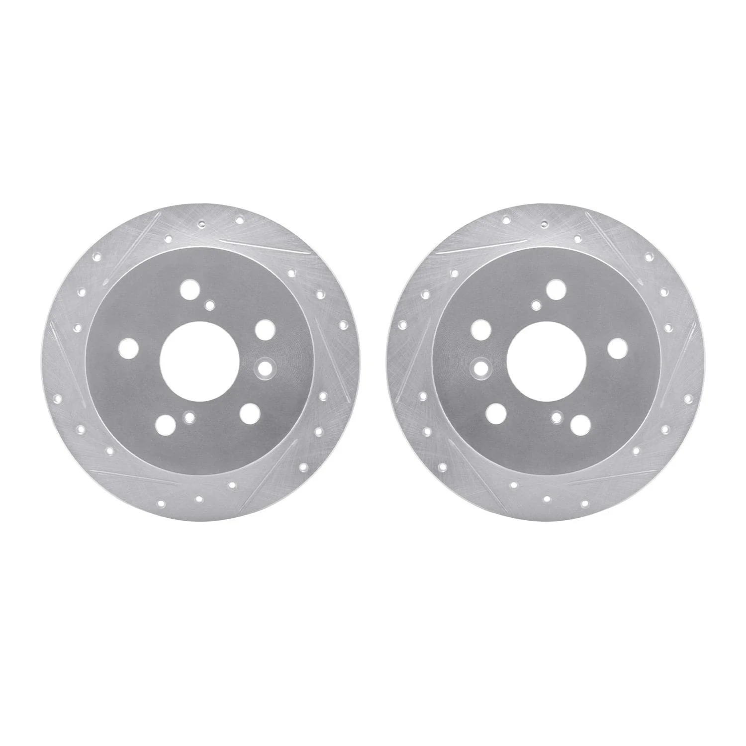 R1 Concepts 02-08 Lexus ES330 Rear Drilled & Slotted Silver Brake Rotor Set