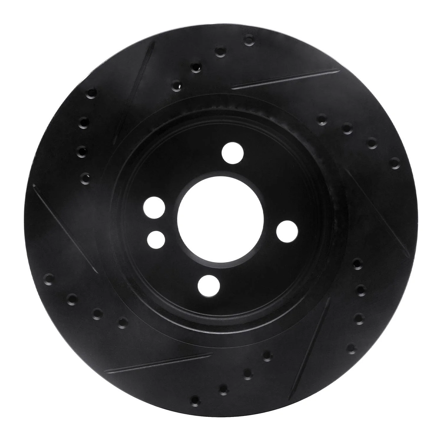 R1 Concepts 02-08 Mini Cooper (Excl Clubman) Front Right Drilled & Slotted Black Brake Rotor - Image 2