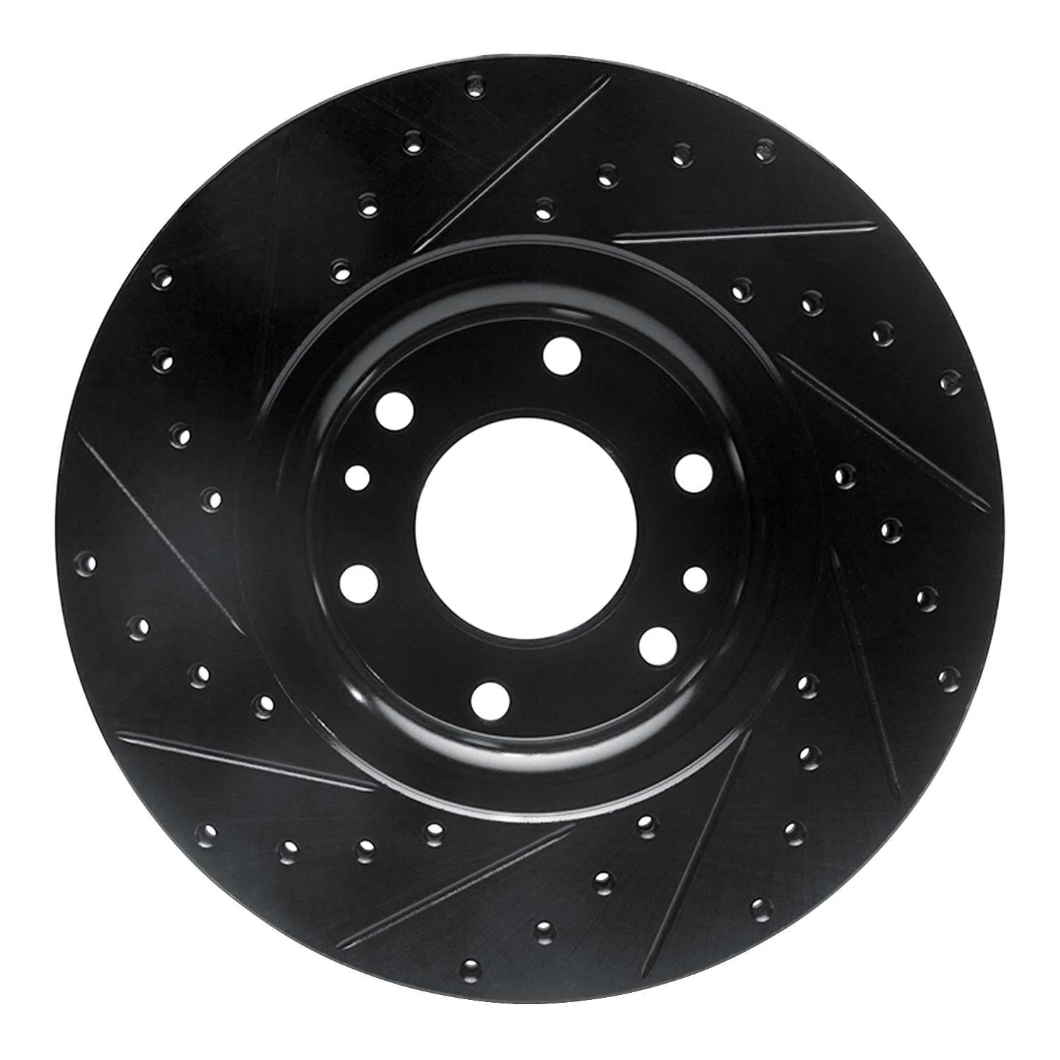 R1 Concepts 02-09 Buick Rainier Front Right Drilled & Slotted Black Brake Rotor - Image 2
