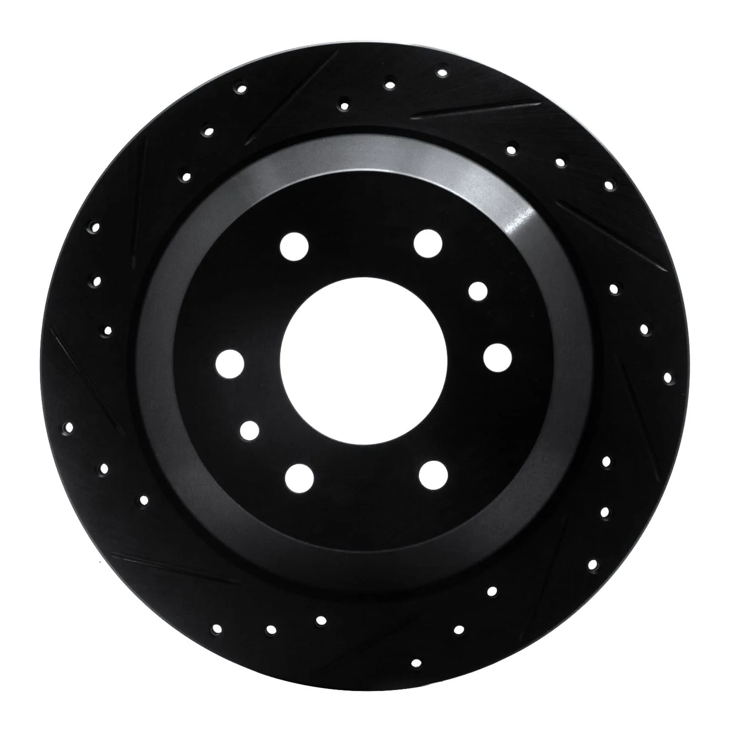 R1 Concepts 02-09 Buick Rainier Rear Left Drilled & Slotted Black Brake Rotor