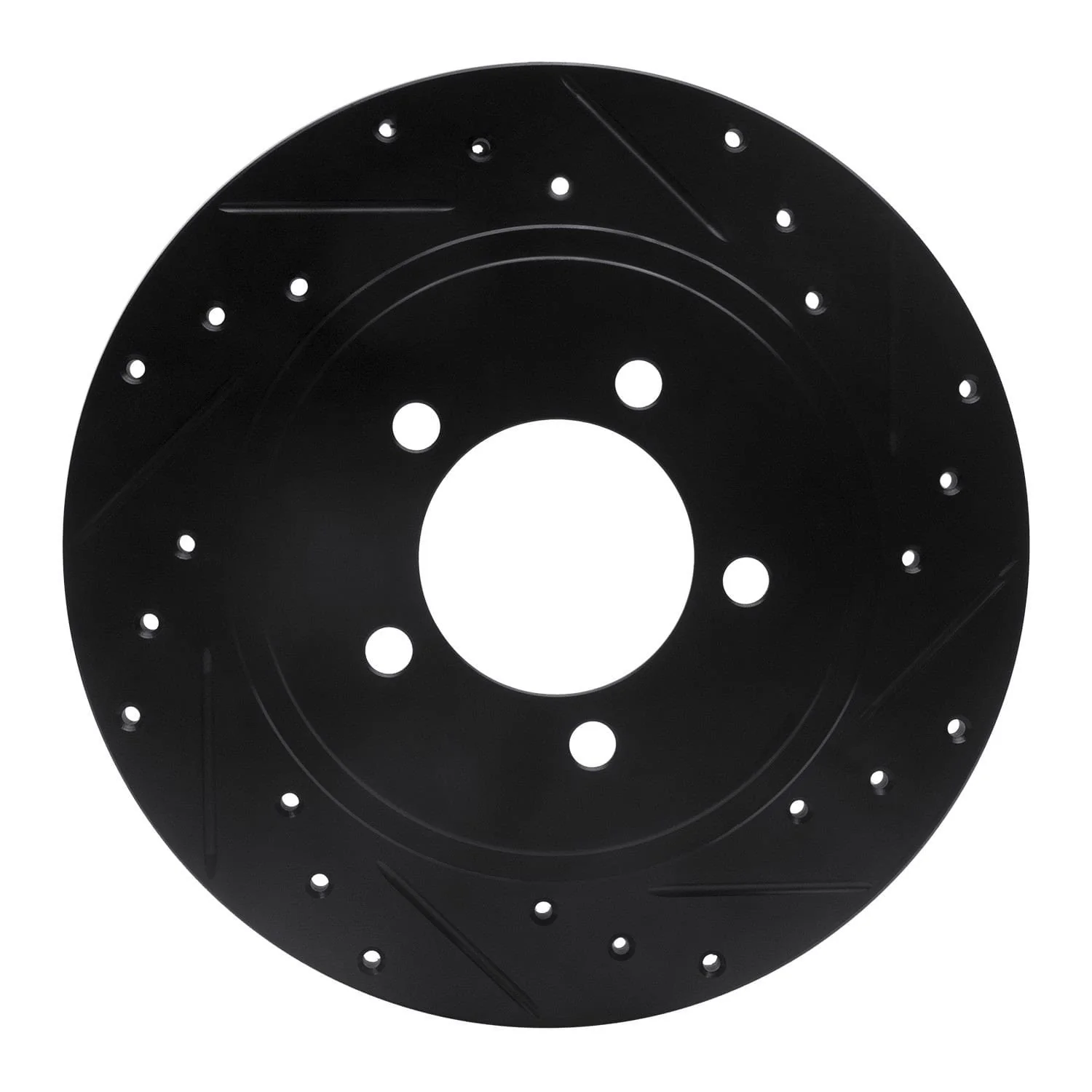 R1 Concepts 02-10 Ford Explorer Rear Right Drilled & Slotted Black Brake Rotor