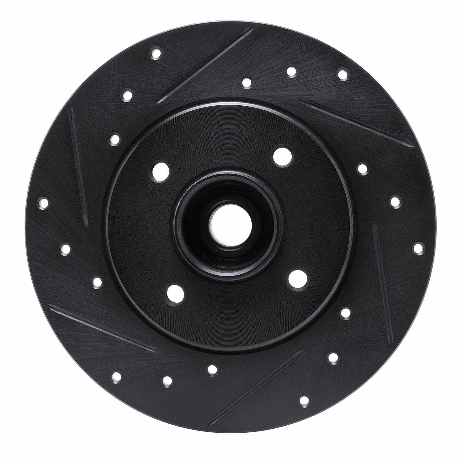 R1 Concepts 02-10 Renault CLIO (Mexico) Rear Left Drilled & Slotted Black Brake Rotor