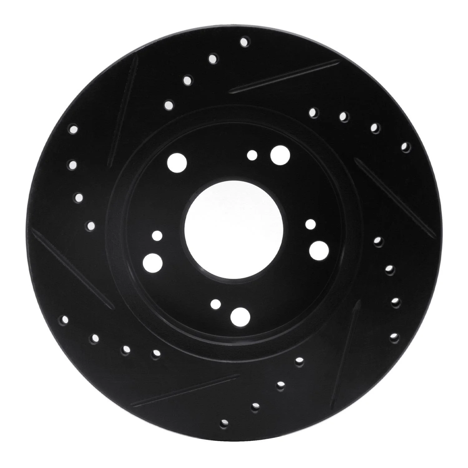 R1 Concepts 02-15 Acura RSX Front Right Drilled & Slotted Black Brake Rotor - Image 2