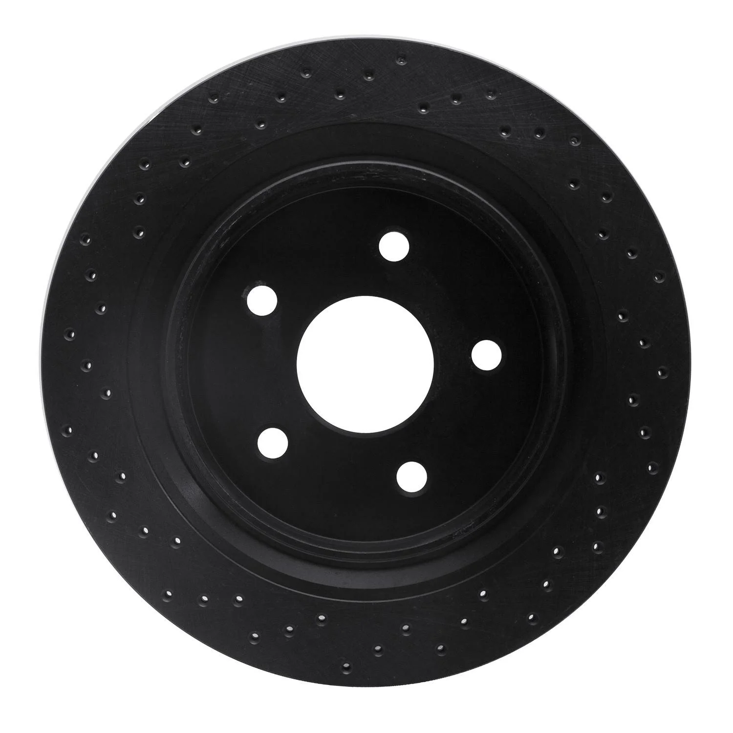 R1 Concepts 02-21 Chrysler Aspen Rear Right Drilled Black Brake Rotor - Image 2