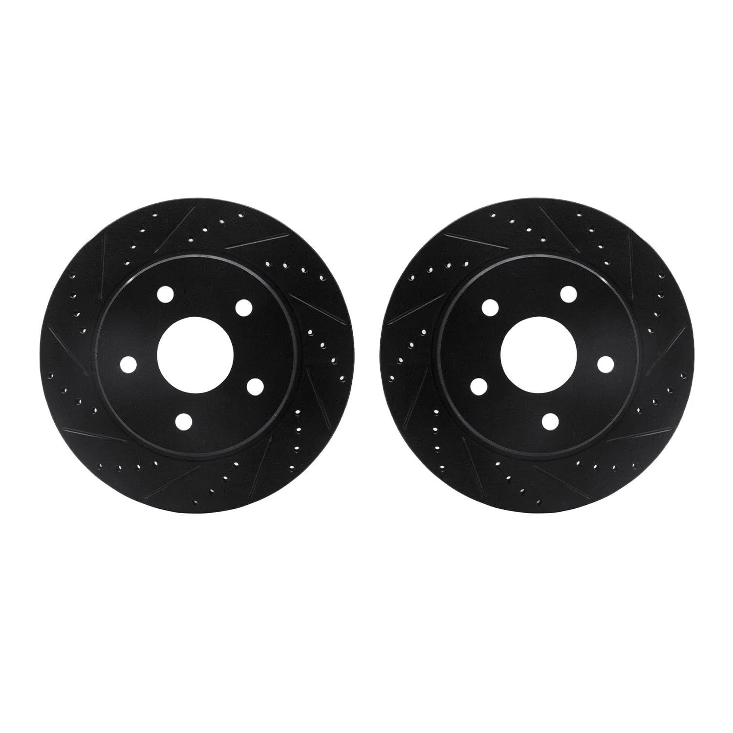 R1 Concepts 02-24 Chrysler Aspen Front Drilled & Slotted Black Brake Rotor Set