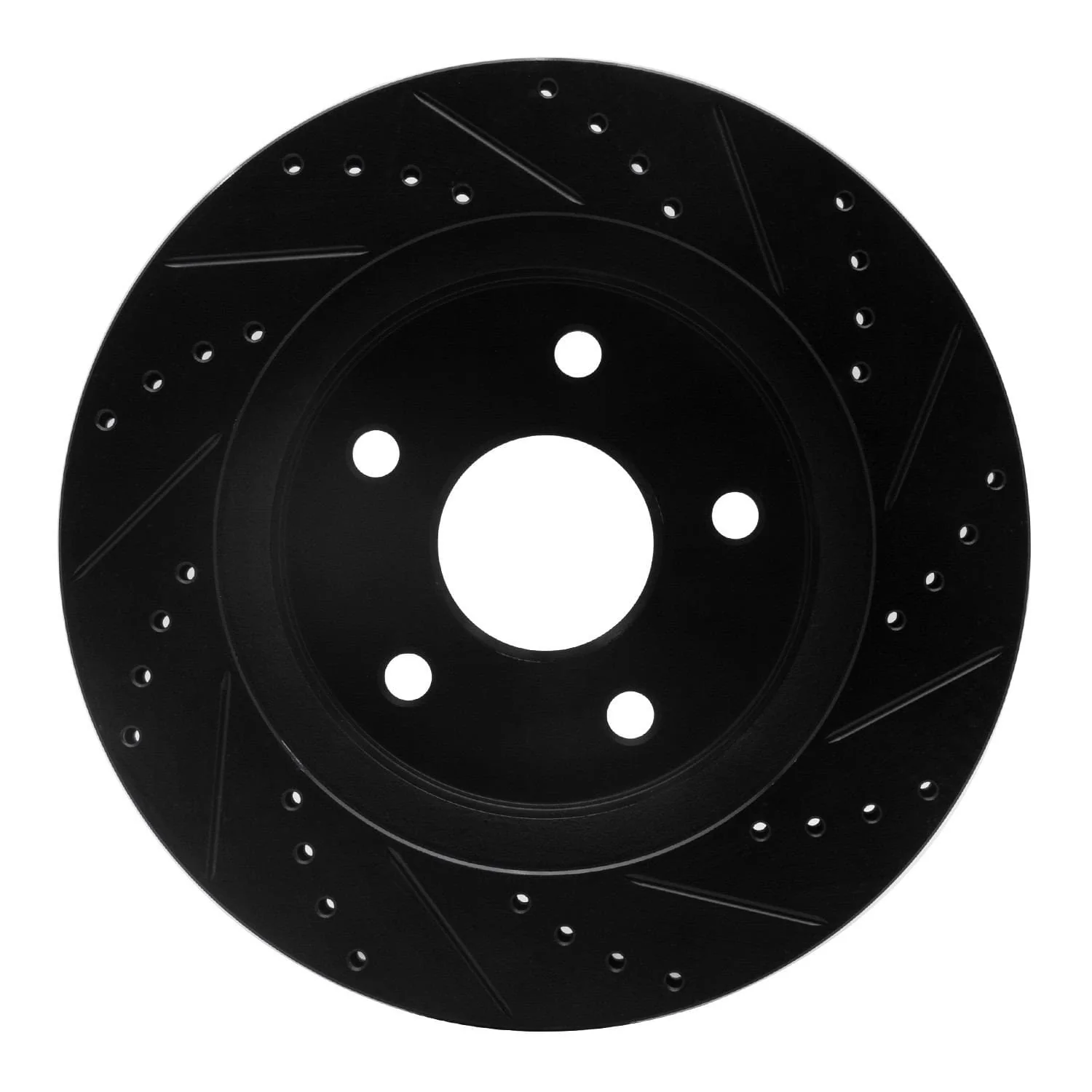 R1 Concepts 02-24 Chrysler ASPEN Front Left Drilled & Slotted Black Brake Rotor - Image 2