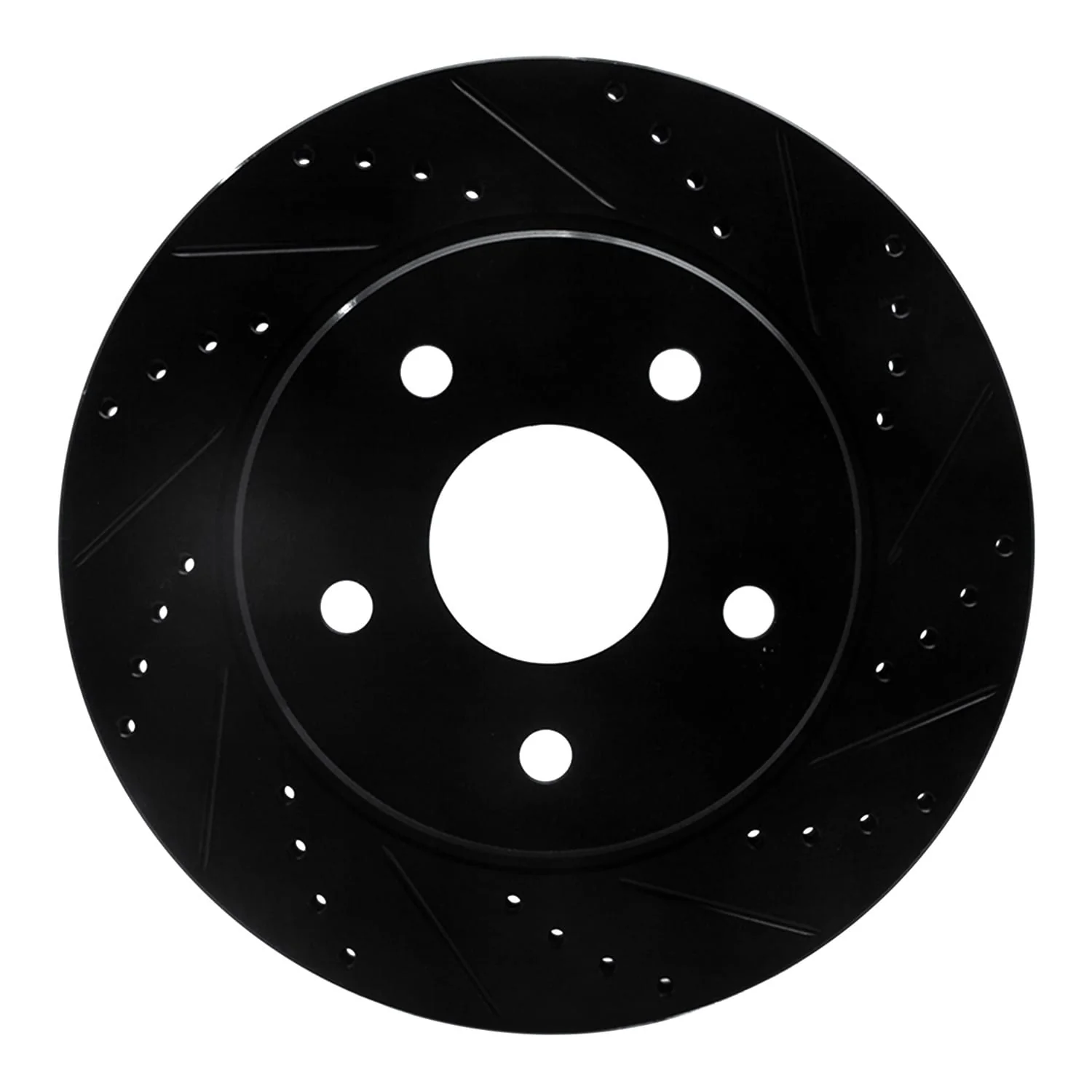 R1 Concepts 02-24 Chrysler ASPEN Front Right Drilled & Slotted Black Brake Rotor