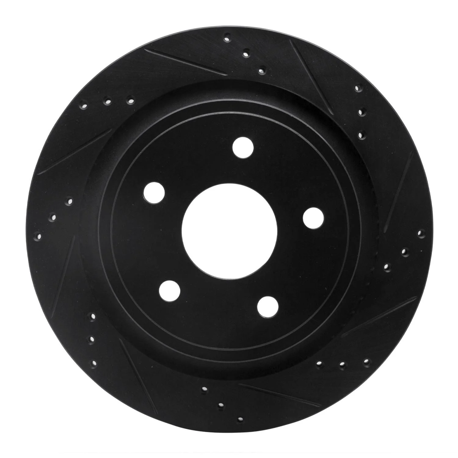R1 Concepts 02-24 Chrysler ASPEN Rear Right Drilled & Slotted Black Brake Rotor