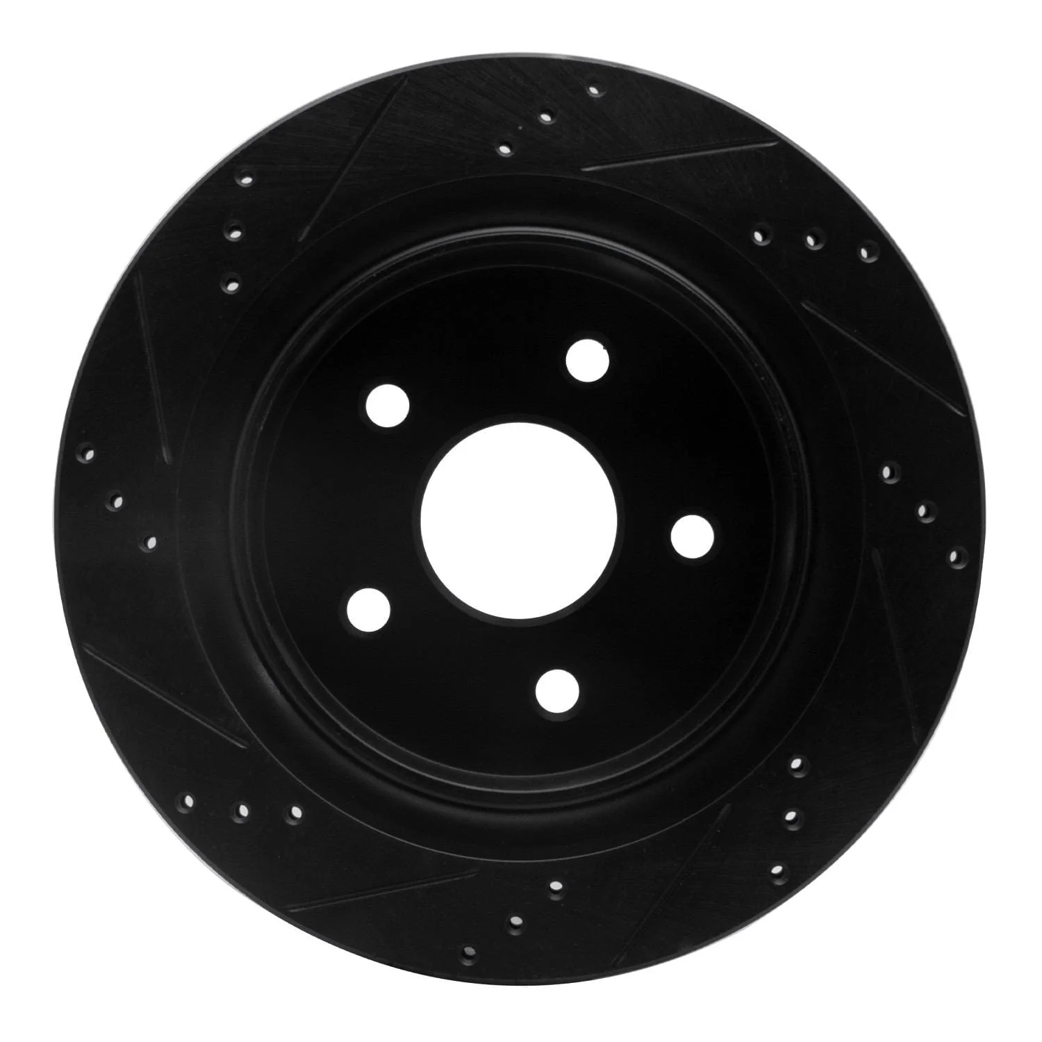 R1 Concepts 02-24 Chrysler ASPEN Rear Right Drilled & Slotted Black Brake Rotor - Image 2