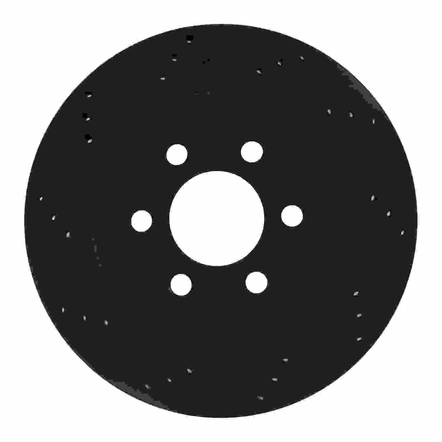 R1 Concepts 03-03 Dodge Durango Rear Left Drilled & Slotted Black Brake Rotor