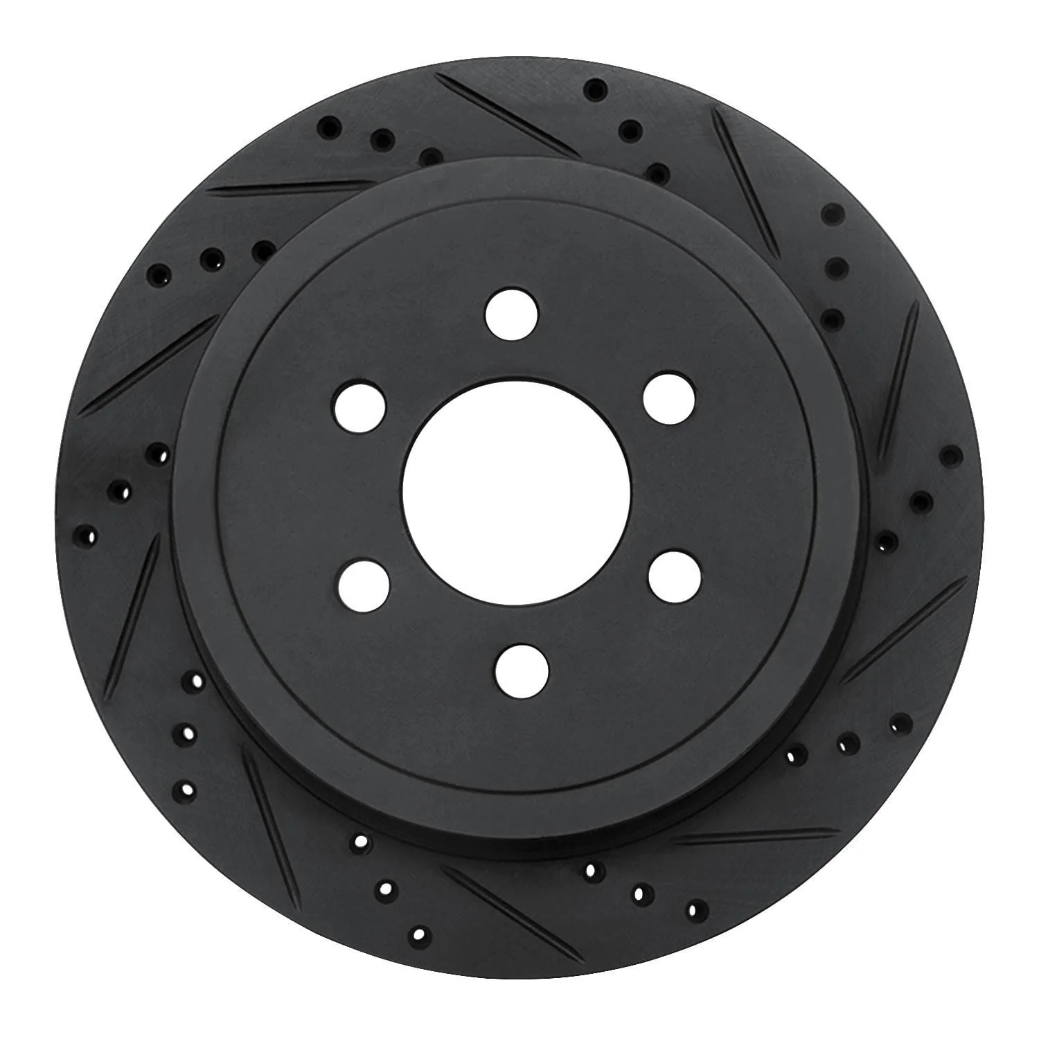 R1 Concepts 03-03 Dodge Durango Rear Right Drilled & Slotted Black Brake Rotor