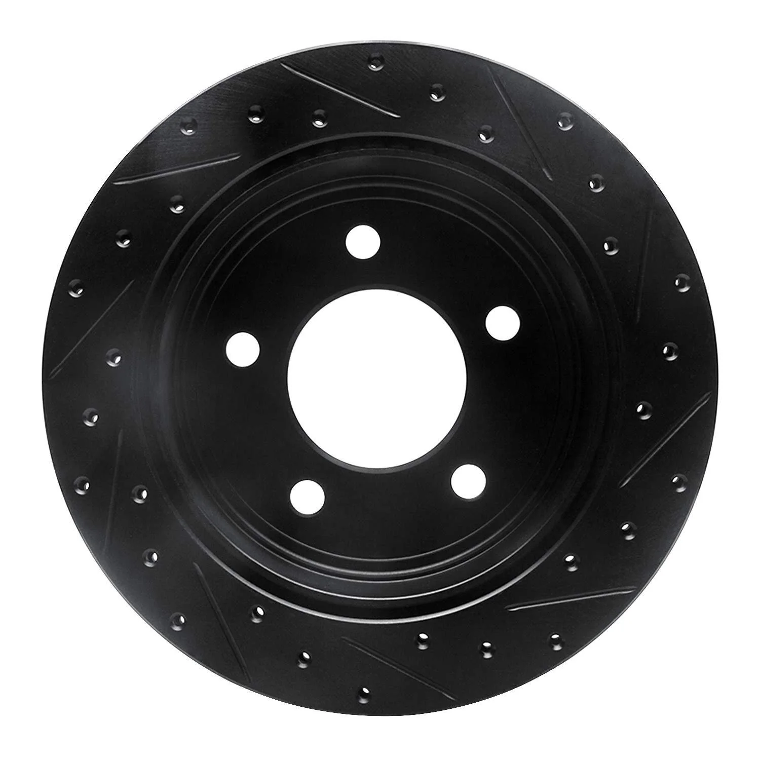 R1 Concepts 03-03 Dodge Ram 1500 Van Rear Left Drilled & Slotted Black Brake Rotor - Image 2