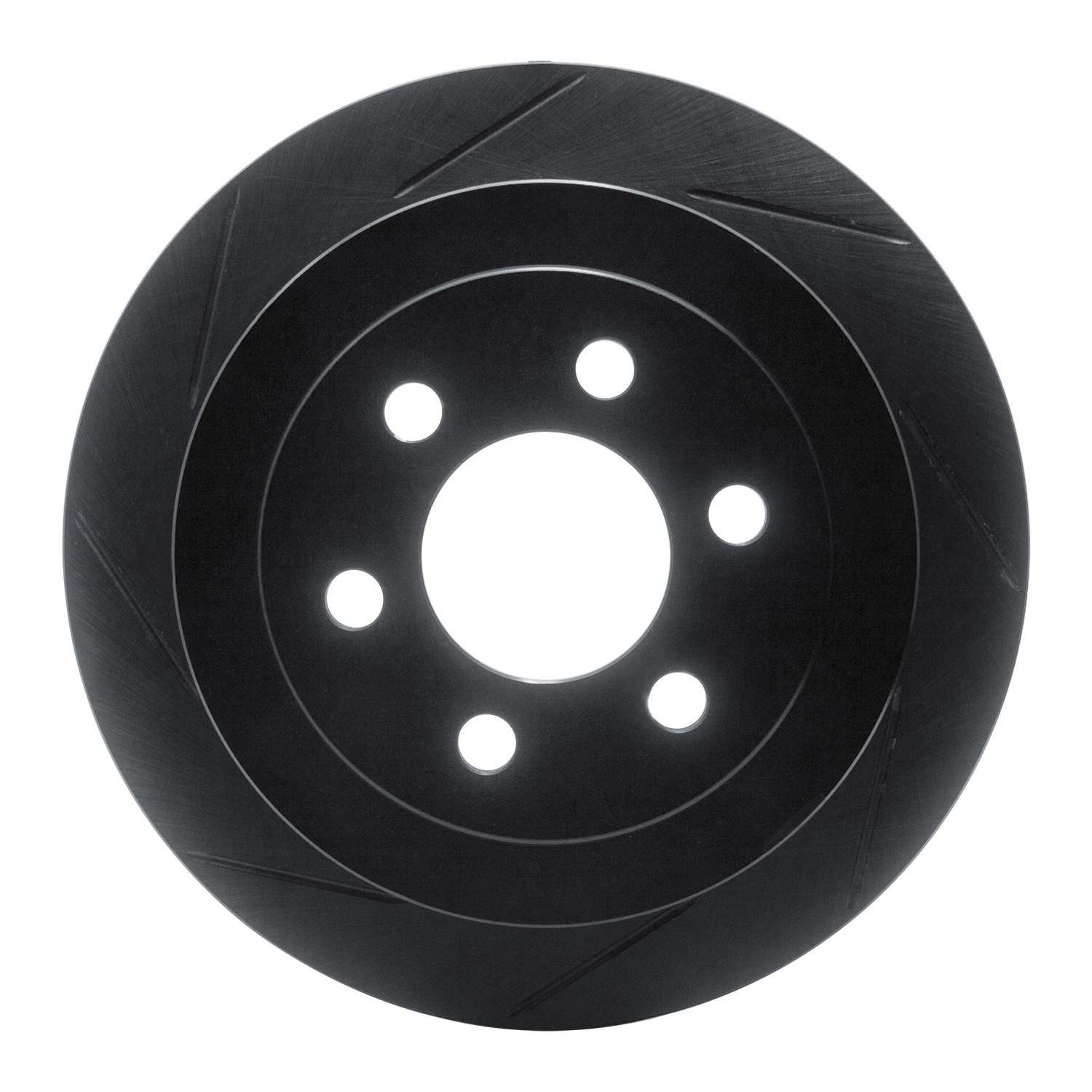 R1 Concepts 03-04 Dodge Dakota 4WD Rear Left Slotted Black Brake Rotor