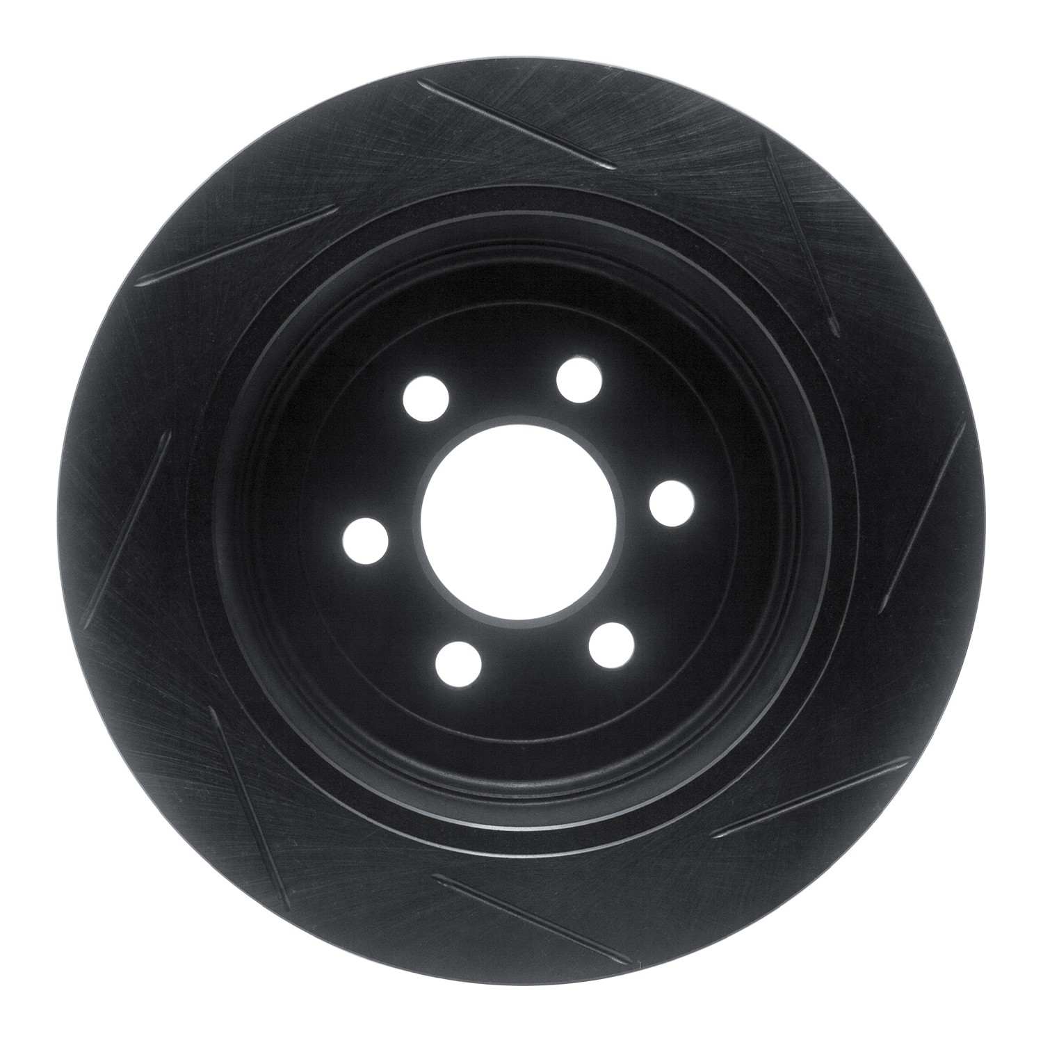 R1 Concepts 03-04 Dodge Dakota 4WD Rear Left Slotted Black Brake Rotor - Image 2