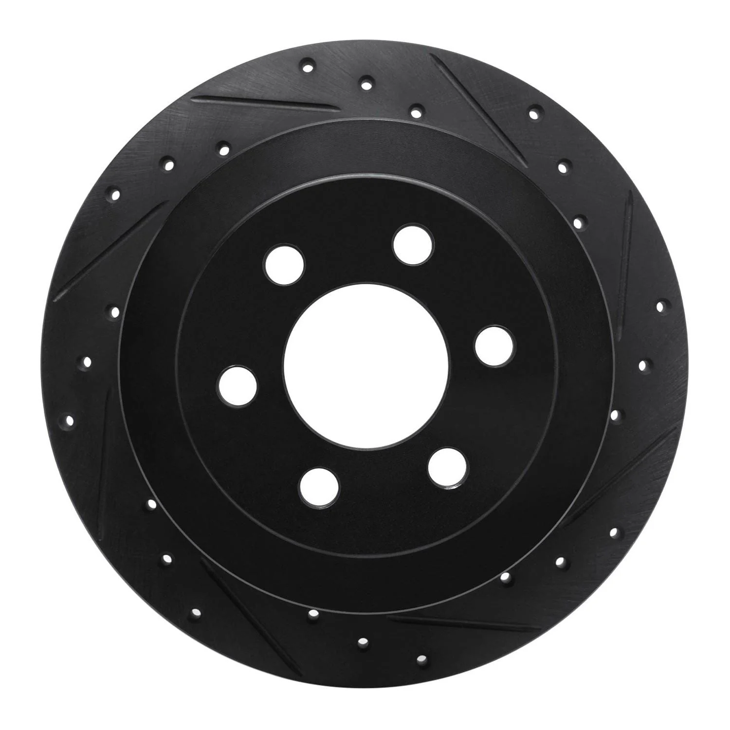 R1 Concepts 03-04 Dodge Dakota RWD Rear Right Drilled & Slotted Black Brake Rotor