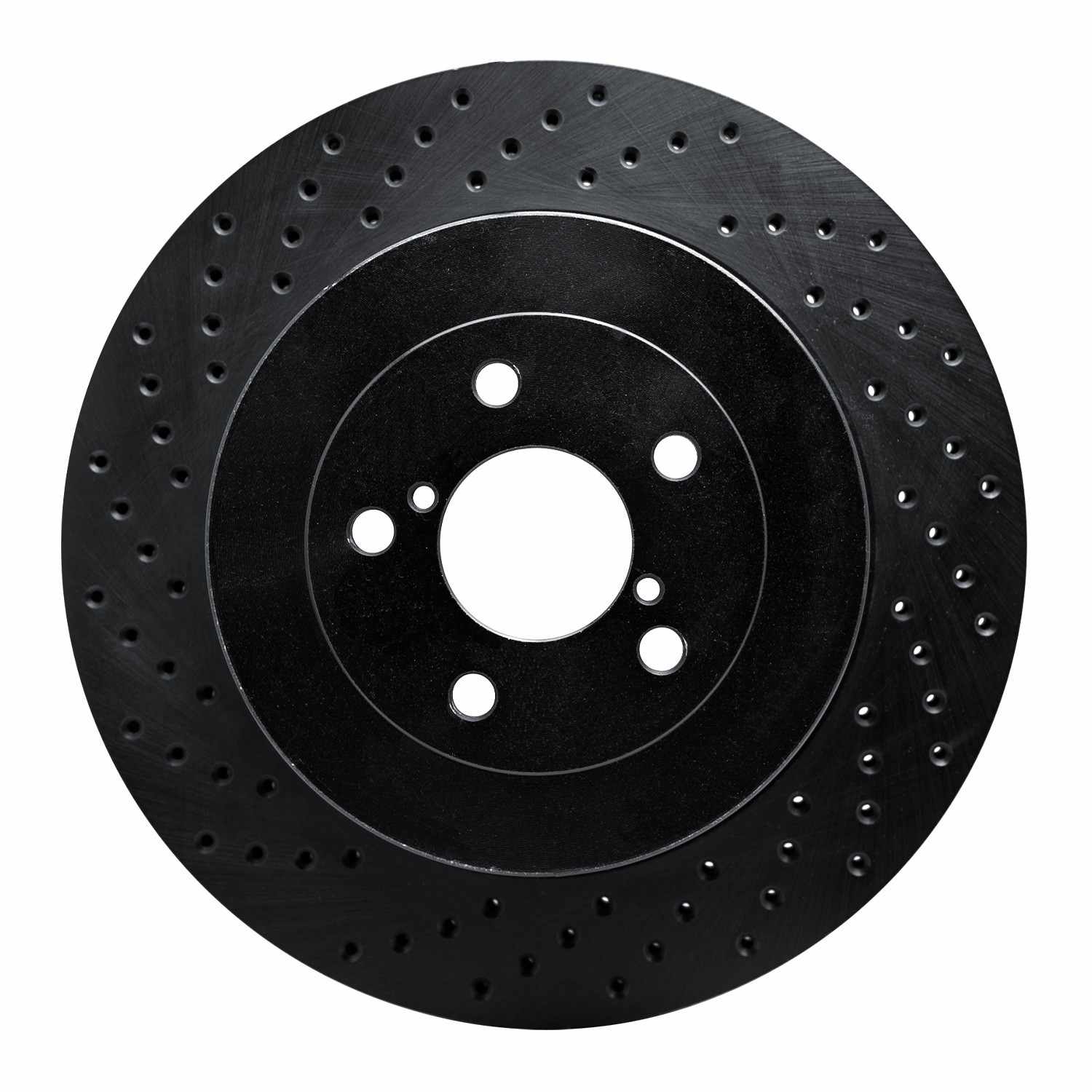 R1 Concepts 03-04 Subaru Impreza Rear Left Drilled Black Brake Rotor
