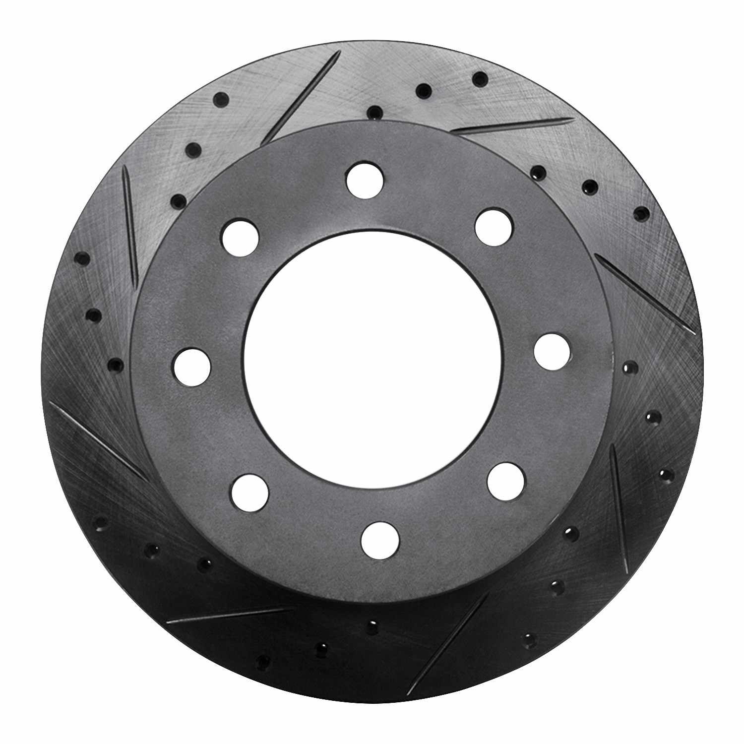 R1 Concepts 03-05 Chevrolet Silverado 1500 Rear Left Drilled & Slotted Black Brake Rotor