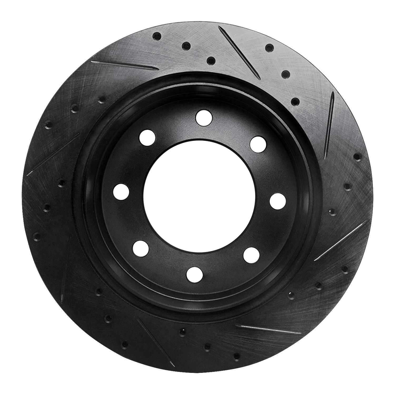 R1 Concepts 03-05 Chevrolet Silverado 1500 Rear Left Drilled & Slotted Black Brake Rotor - Image 2