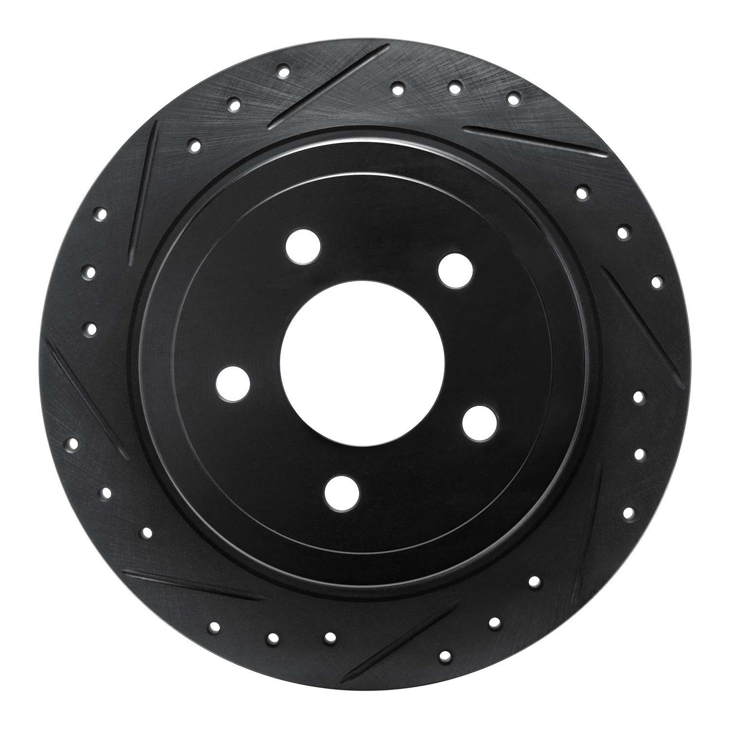 R1 Concepts 03-05 Ford Explorer Sport Rear Left Drilled & Slotted Black Brake Rotor