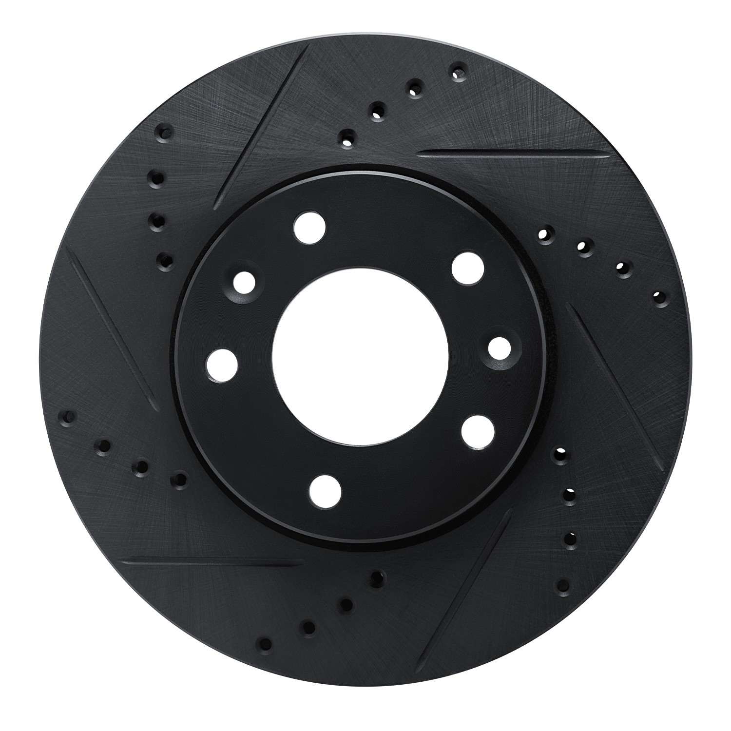 R1 Concepts 03-05 Kia Sedona Front Left Drilled & Slotted Black Brake Rotor