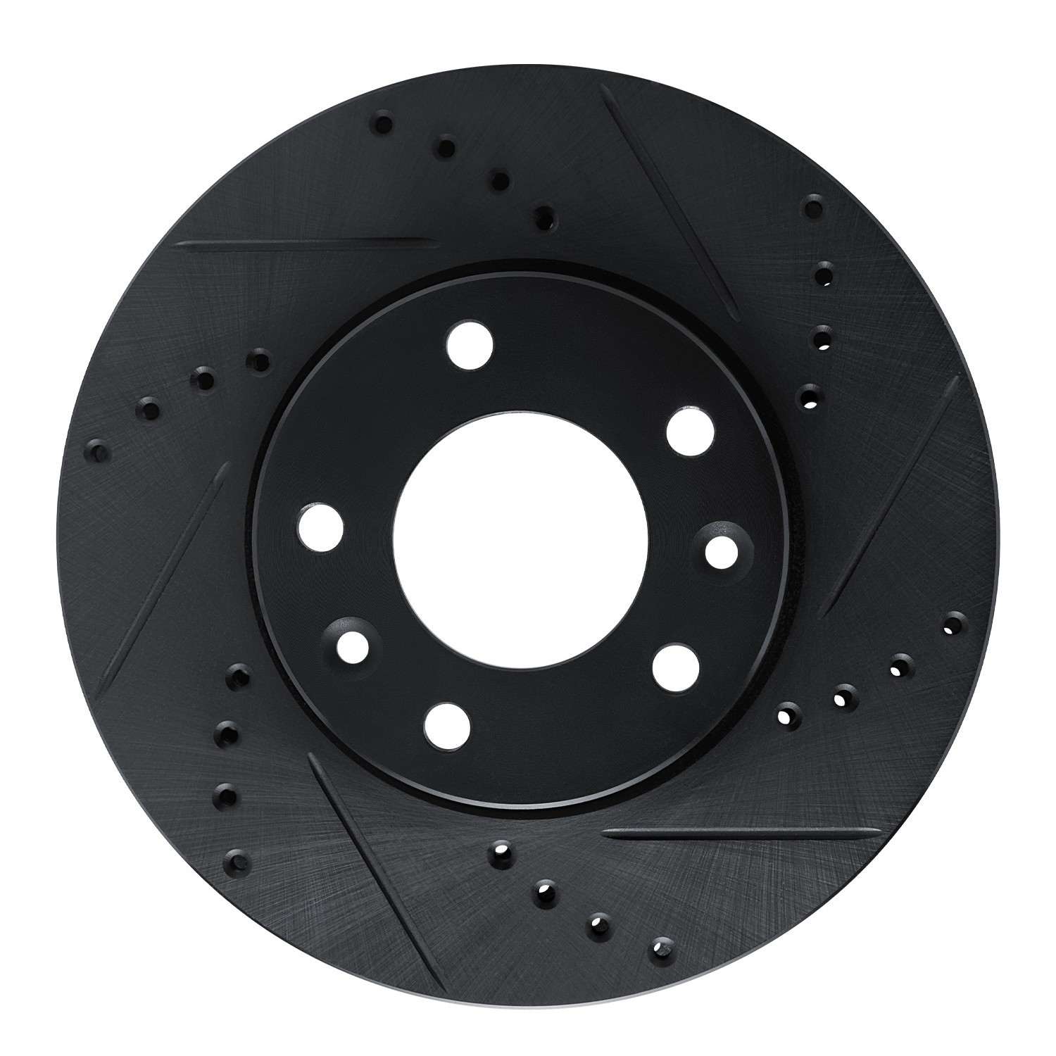 R1 Concepts 03-05 Kia Sedona Front Right Drilled & Slotted Black Brake Rotor
