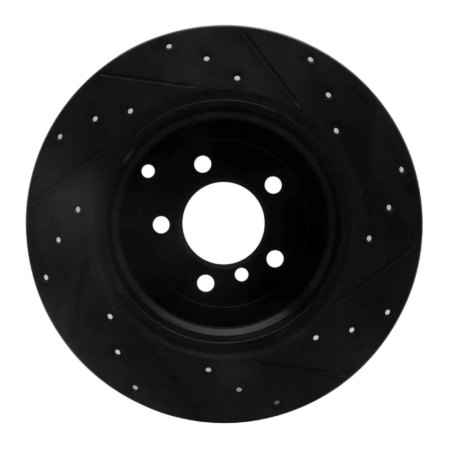 R1 Concepts 03-05 Land Rover Range Rover Rear Left Drilled & Slotted Black Brake Rotor - Image 2
