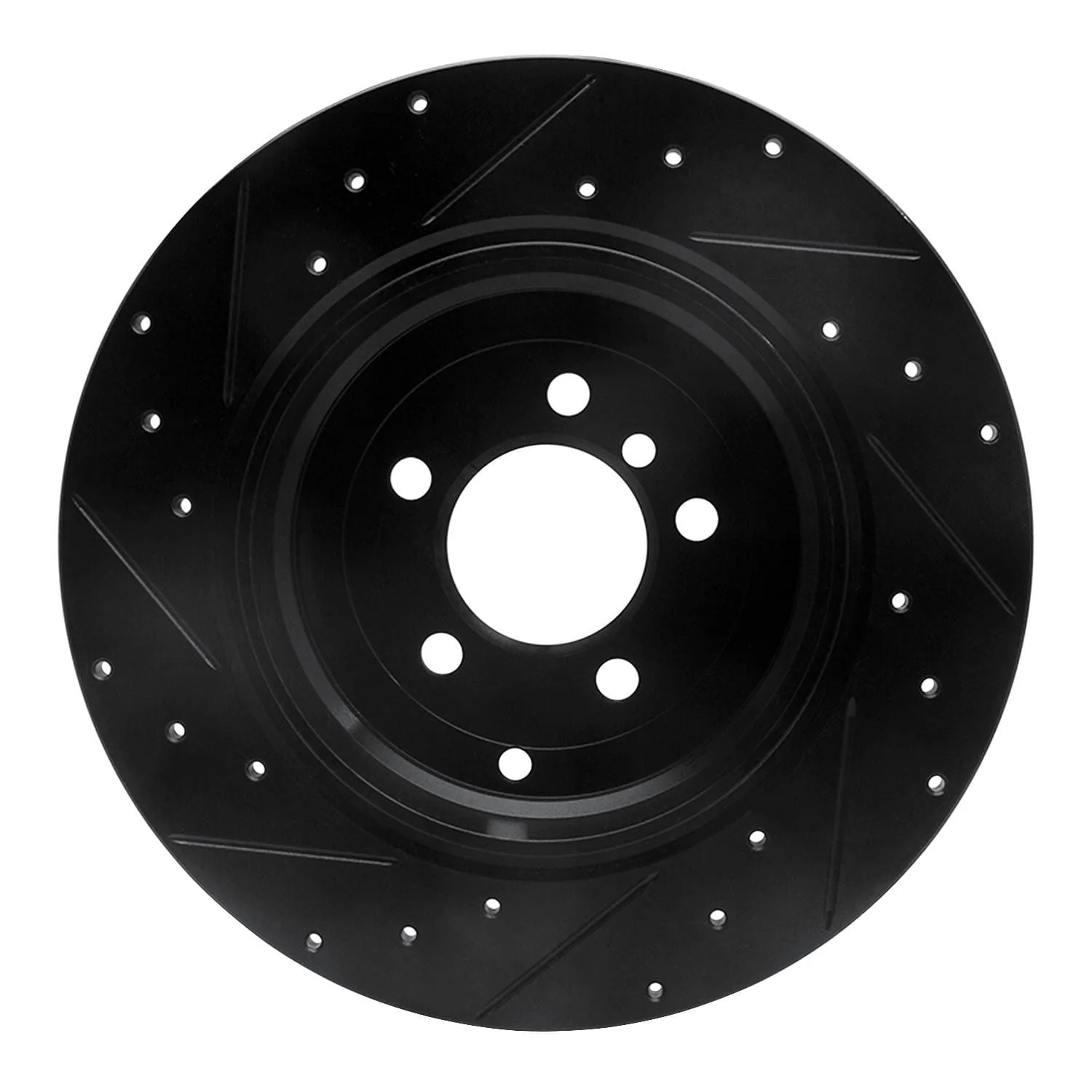 R1 Concepts 03-05 Land Rover Range Rover Rear Right Drilled & Slotted Black Brake Rotor - Image 2