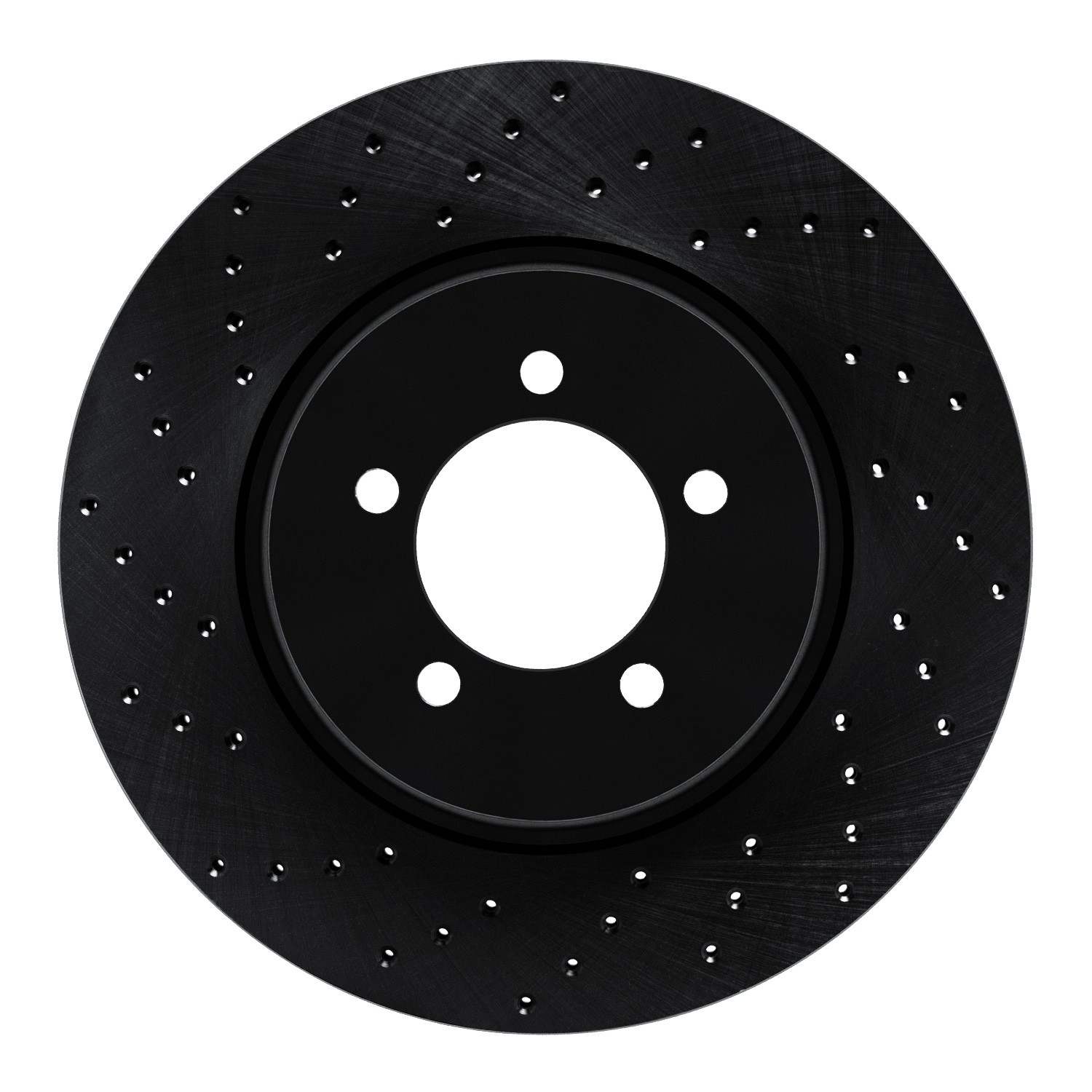 R1 Concepts 03-05 Lincoln Aviator Front Left Drilled Black Brake Rotor