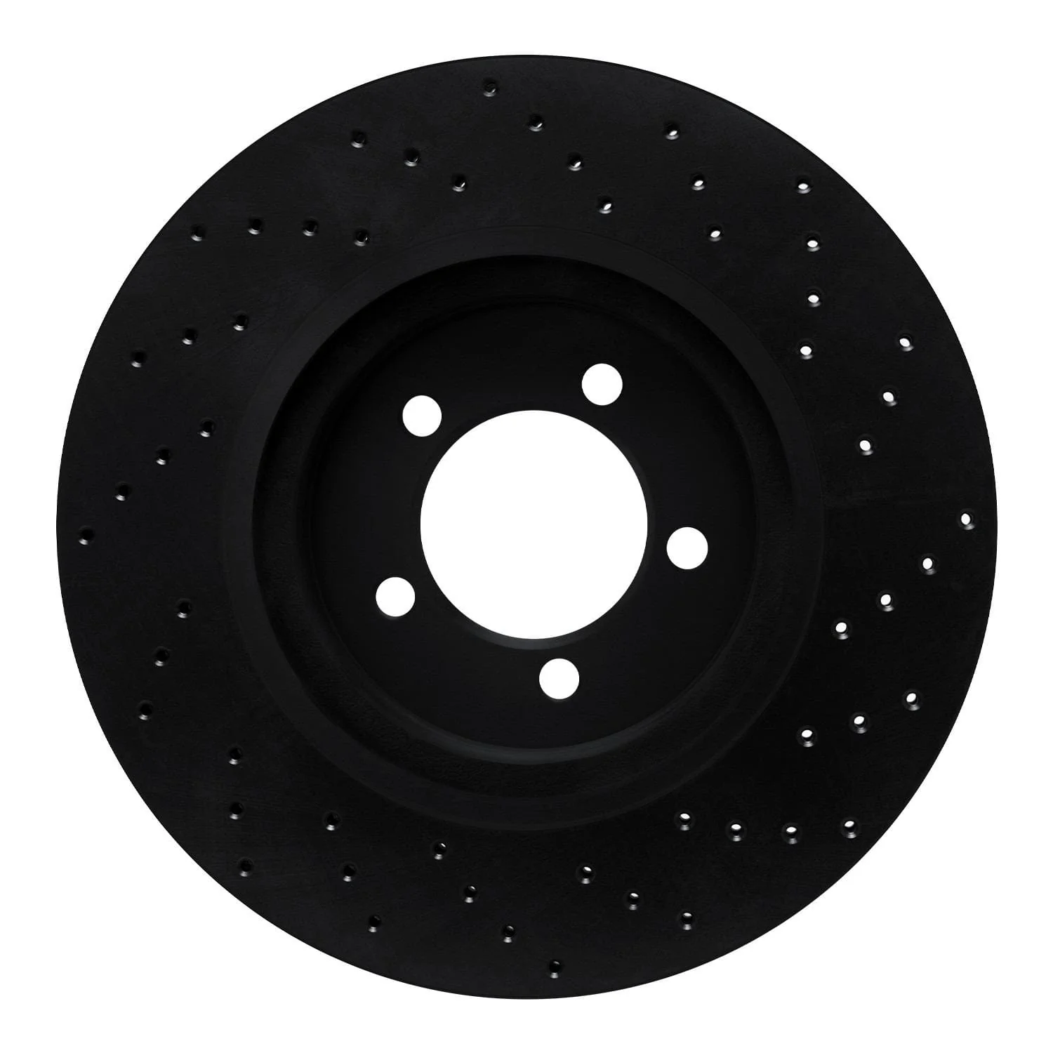 R1 Concepts 03-05 Lincoln Aviator Front Left Drilled Black Brake Rotor - Image 2