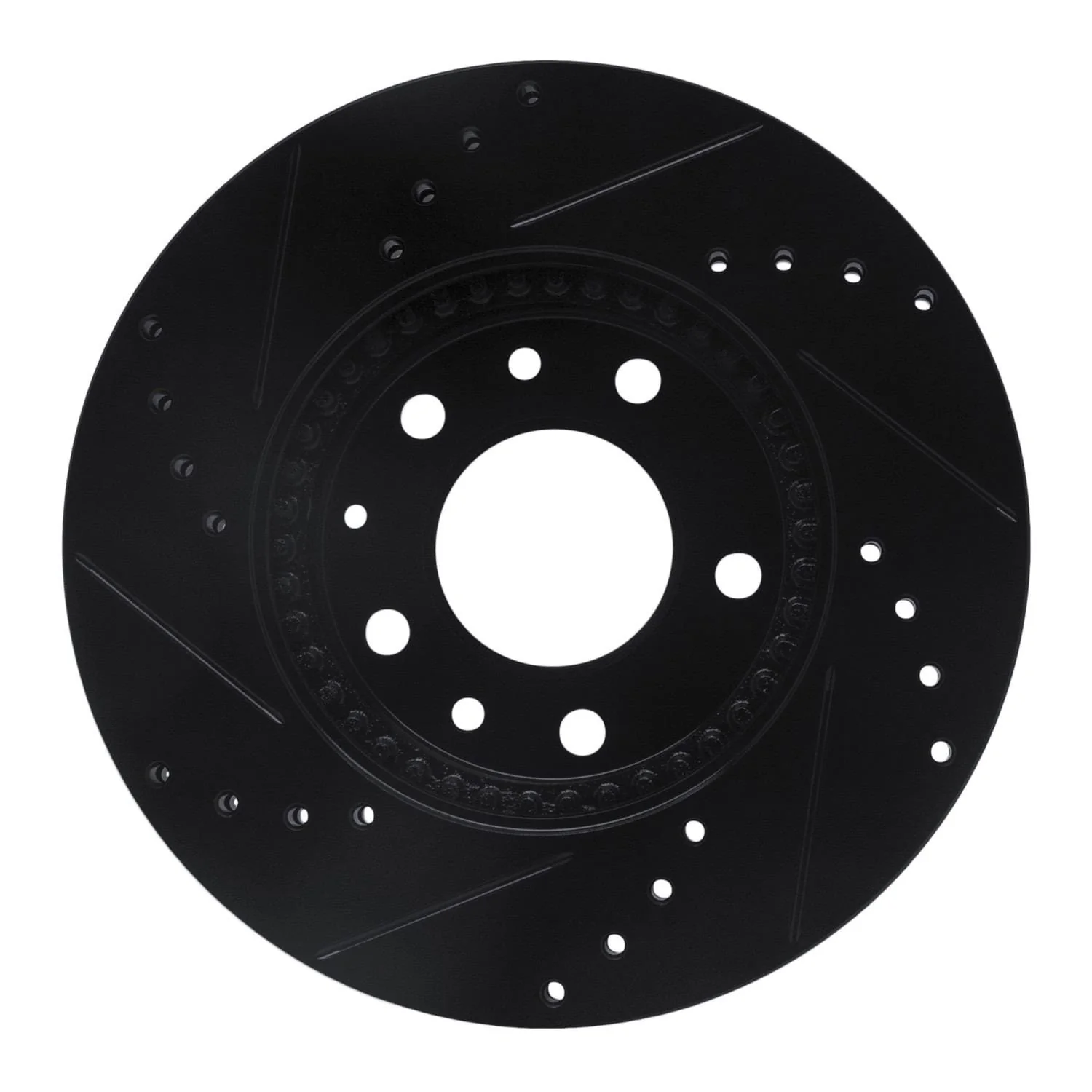 R1 Concepts 03-05 Mazda 6 Front Right Drilled & Slotted Black Brake Rotor - Image 2