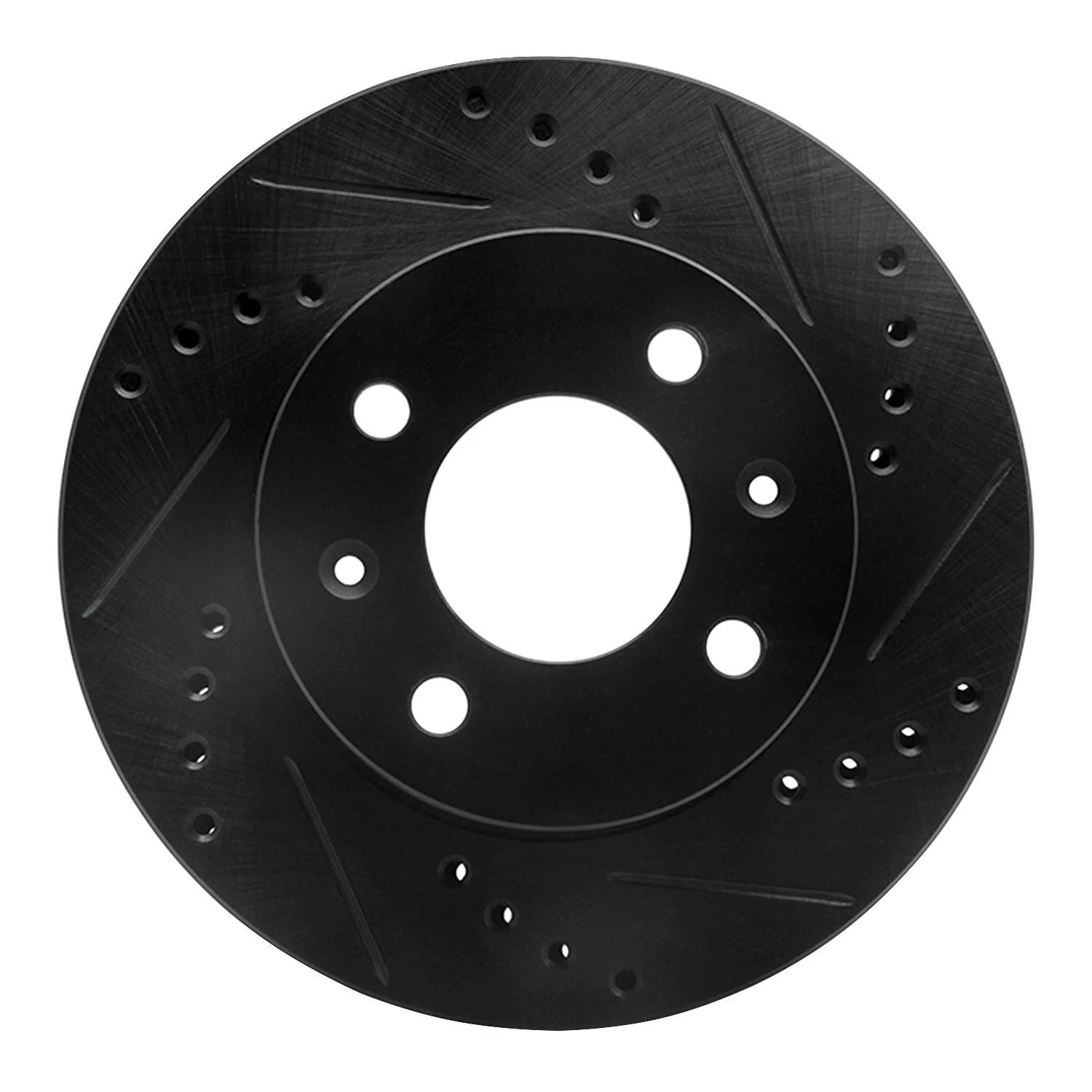 R1 Concepts 03-06 Dodge Verna (Mexico) Front Right Drilled & Slotted Black Brake Rotor