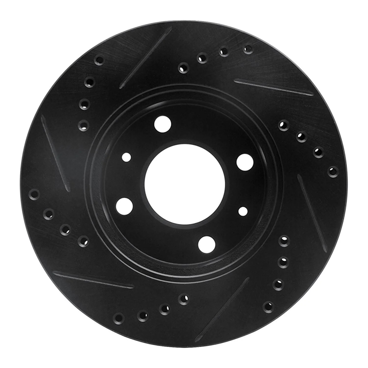 R1 Concepts 03-06 Dodge Verna (Mexico) Front Right Drilled & Slotted Black Brake Rotor - Image 2