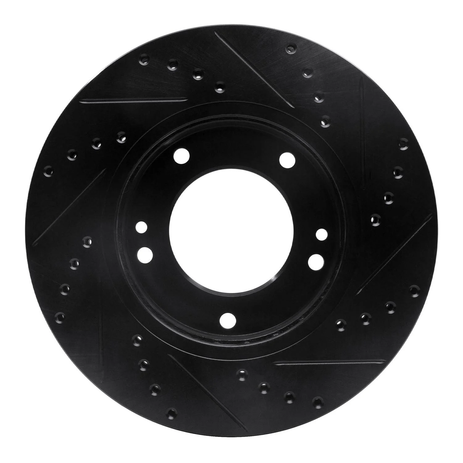 R1 Concepts 03-06 Kia Sorento Front Left Drilled & Slotted Black Brake Rotor - Image 2