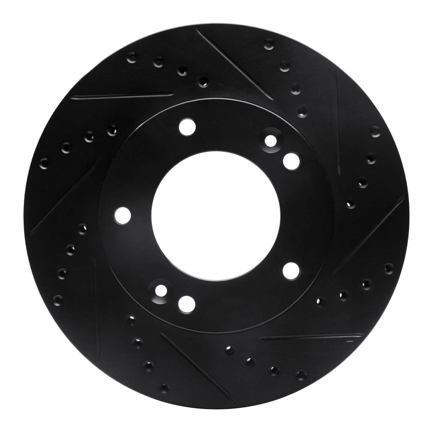 R1 Concepts 03-06 Kia Sorento Front Right Drilled & Slotted Black Brake Rotor
