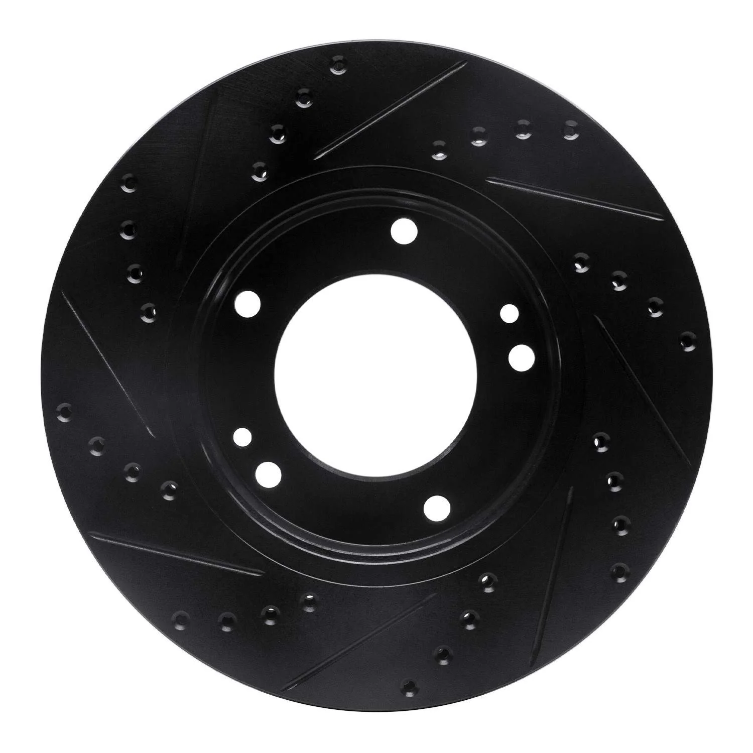 R1 Concepts 03-06 Kia Sorento Front Right Drilled & Slotted Black Brake Rotor - Image 2