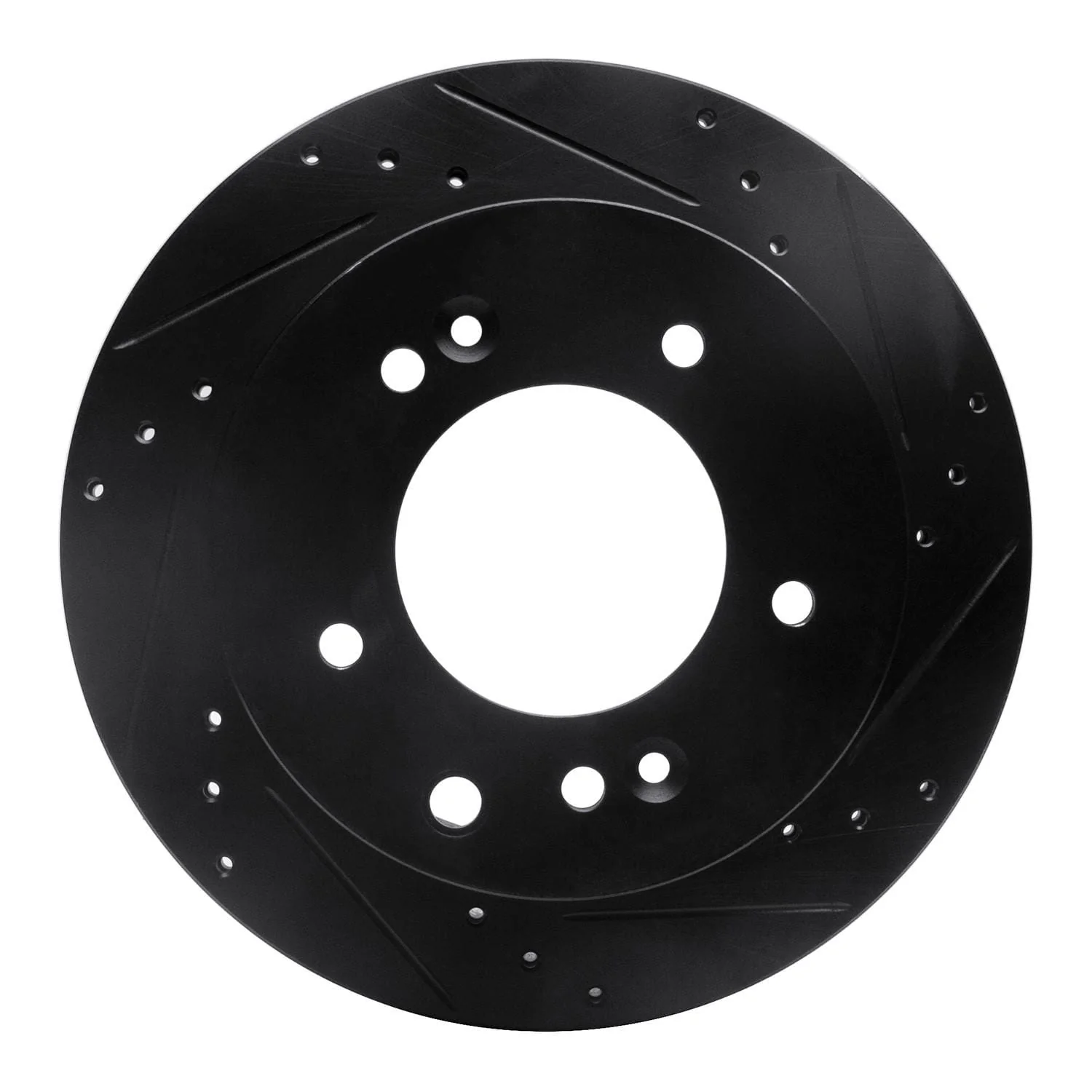 R1 Concepts 03-06 Kia Sorento Rear Right Drilled & Slotted Black Brake Rotor